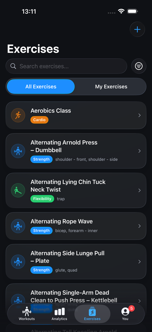 RepXP App - 400+ exercise library